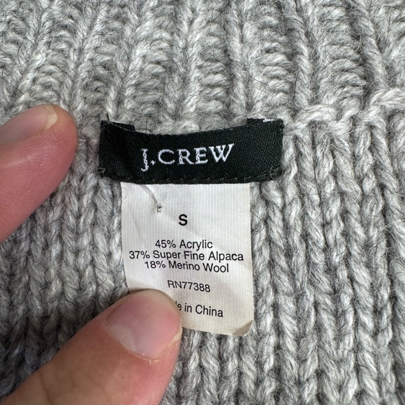 J. Crew Alpaca Merino Wool Short Cuff Sleeve Knit Sweater Mini Dress Tunic Sz S - Picture 2 of 5